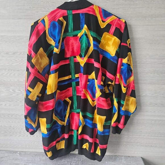 Peter Popovitch Ladies Multicolor Abstract Vintage Jacket Cardigan Size M USA - Picture 5 of 15
